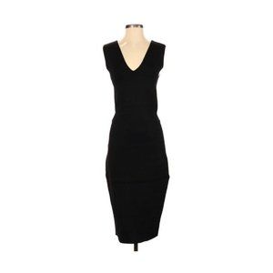 A.L.C. ALC Black Heavy Knit Bodycon Sleeveless Midi Little Black Dress Sz S